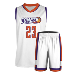 Ensemble de maillots de basket-ball réversibles personnalisables avec logo respirant uniforme grande taille pour hommes enfants vente en gros de vêtements de basket-ball vierges - Product Image 1