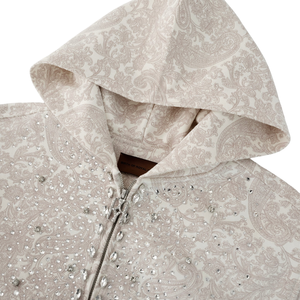 Designer Custom Men's Winter Streetwear 100% Cotton Fleece Pullover <b>Hoodie</b> Sublimation Printed Rhinestone Pearl Solid <b>Plain</b> Dyed - Product Image 3