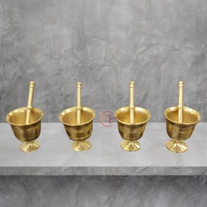 ครกโลหะทองเหลืองสำเร็จรูปสีทองสำหรับเครื่องบดเครื่องเทศในครัวเครื่องบดสมุนไพร & เครื่องบดยา/เครื่องบดใช้ครก & สาก - Product Image 2