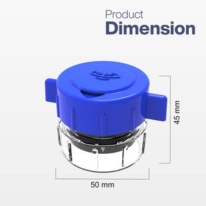 Hot Sale Custom Logo Promotion Round Blue Lid Pill Splitter Crusher Plastic Mini Crusher <b>Grinder</b> CE Certified OTICA Brand - Product Image 3