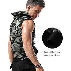 Sweat à capuche sans manches pour hommes de haute qualité printemps automne Design de mode coton matériel meilleur prix élégant sans manches respirant - Product Image 3