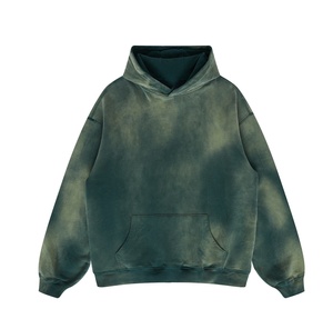 Alta calidad 100% algodón lavado ácido Vintage hombres pulóver con capucha al por mayor logotipo personalizado Streetwear Oversized Look - Product Image 1