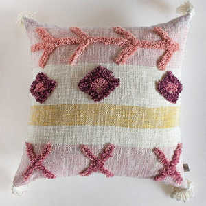 Funda de cojín de yute tejida de algodón orgánico de lujo Boho Chic, patrón de flecos 18x1 8/20x20 tamaños para decoración de Hotel, hogar, sala de estar - Product Image 1