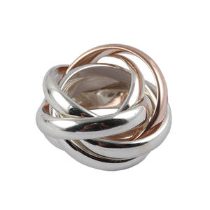 Fashion Original Design <b>Plain</b> Band 925 Sterling Silver Two Tone <b>Ring</b> New Fashion Jewelry Wholesale Ready Stock - Product Image 1