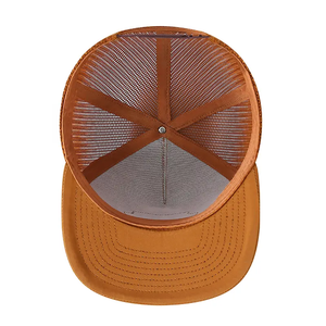 Haute qualité personnalisé 6 panneaux coton sergé maille camionneurs chapeau adulte à la mode casquette de Baseball en cuir Patch camionneur chapeau maille - Product Image 6