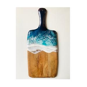 Planche de service de découpe en résine époxy pour aliments, design en bois, décor artistique, olive, noyer et résine époxy, offre spéciale - Product Image 1