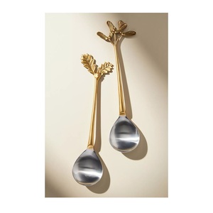 <b>Set</b> of 2 brass <b>cutlery</b> <b>set</b> with handcrafted handles used for hotelware and home dining deocor flatware <b>set</b> - Product Image 1