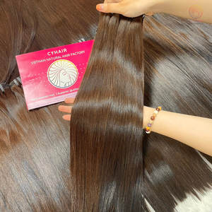 ช่อผมดิบบริสุทธิ์จากเวียดนามแบบสองชั้นที่นุ่มลื่นสำหรับต่อผมผมตรงเรมี่100กรัม - Product Image 4