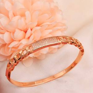 Bracelet classique plaqué or, style chaîne, avec pierre en zircone cubique (AD), alliage de haute qualité, pour les occasions spéciales - Product Image 3