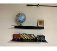Étagère décorative élégante en aluminium à faire soi-même avec option d'éclairage LED de fond, style Art Déco pour armoire, salon ou vitrine