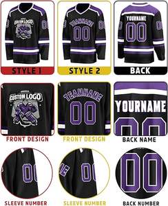 เสื้อฮอกกี้น้ำแข็งคุณภาพสูง บริการ OEM แบบกำหนดเอง ชุดฮอกกี้น้ำแข็งสำหรับผู้ชาย ผลิตจากโพลีเอสเตอร์ 100% ระบายความชื้นได้ดี - Product Image 3