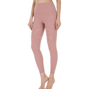 Mallas de gimnasio de cintura media OEM al mejor precio para mujer mallas de yoga con patrón sólido para venta en línea - Product Image 1