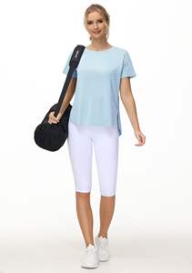 Vêtements de yoga d'entraînement T-shirts à manches courtes pour femmes Top Gym Fitness Slim Fit T-shirts pour dames - Product Image 6