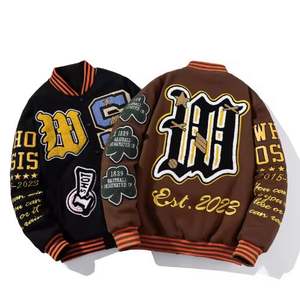 Veste de baseball universitaire pour homme, en toile, col montant, logo frontal, hiver, réversible, imperméable, personnalisable, mélange de coton - Product Image 3