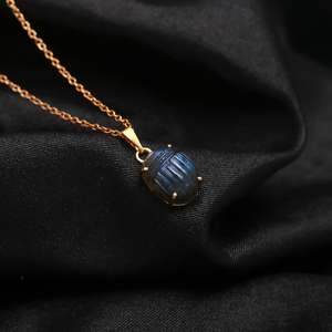 Pendentif scarabée labradorite flashy bijoux en pierres précieuses sculptées en argent sterling 925 collier en cristal fait main pour les femmes - Product Image 3