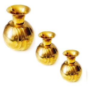 Jarrón de Flores Redondo de Metal con Acabado de Latón Antiguo, Decoración de Mesa para Festivales, Decoración del Hogar, Oficina, Boda, Material de Hierro - Product Image 2