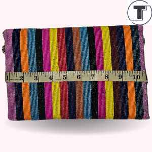 Sac à perles multicolores avec poignée, sac à main, sac à main décontracté, artisanat indien, fait à la main, sac baguette, - Product Image 2