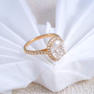 Oval Cut Diamond Ring Halo Diamond Style - Product Image 3