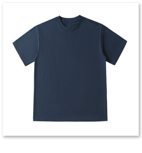 Camiseta de Manga Corta de Algodón Puro de 320g, Personalizable OEM, Hilo Doble, Talla Grande, Lisa, para Hombre, Cuello Caído, Verano - Product Image 1