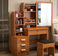 Table de toilette de luxe peu encombrante, coiffeuse portable avec grande capacité de rangement, bureau de maquillage pour appartement type loft