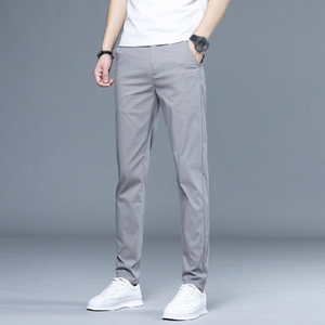 Pantalon de haute qualité personnalisé de haute qualité pour hommes, coupe ajustée, extensible, en nylon, coton, sergé zippé, pantalon de golf chic et formel pour hommes - Product Image 1