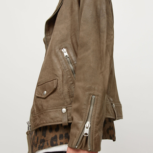 Veste d'hiver pour homme 2023, en cuir d'agneau véritable, logo personnalisable, imperméable, respirante, écologique, coupe-vent - Product Image 4