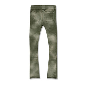 Logo personnalisé Slim Fit Pantalons évasés empilés verts pour hommes Pantalons d'extérieur Design personnalisé du fabricant - Product Image 4