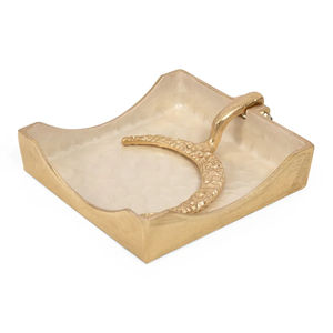 Porte-serviettes branche florale en or de luxe plateau à mouchoirs en métal artistique pour Table à manger décor de cuisine et accessoires de service à la maison - Product Image 5