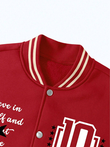 Chaqueta Universitaria de Punto para Mujer, Talla Grande, con Estampado Personalizado, Logotipo Personalizado, Resistente al Viento, Absorbente de Humedad, de Pana, Algodón y Lana - Product Image 2