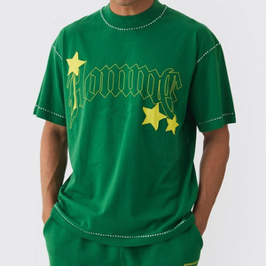 Ensemble T-shirt et short d'été pour homme 100 % coton, personnalisé OEM, respirant, style décontracté, qualité supérieure, imprimé numérique, vente en gros - Product Image 2