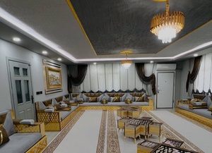 Conjunto de Sala de Estar Tradicional Árabe Majlis |   Mueble Modular Extensible y Plegable de Tela con Diseño Tufted Antiguo |   Personalizable |   Envío Gratuito a Todo el Mundo - Product Image 2
