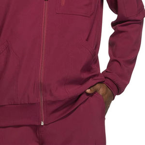New Style Hospital Scrubs Jackets Nurse Uniform Fit Scrubs <b>Men</b> Spandex Medical Nursing Scrubs Jacket <b>Burgundy</b> Workwear - Product Image 4