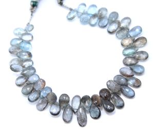 Mousse aigue-marine à facettes en forme de poire perles naturelles taille 10X5MM à 13X6MM env. Perles de fabrication de bijoux de 8 pouces - Product Image 4