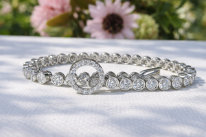 Pulsera de Diamantes Cultivados en Laboratorio de Corte Redondo de 4.50 Ct para Mujer, Oro Blanco/Amarillo Sólido de 10k/14k/18k, Regalo de Lujo para Bodas y Fiestas - Product Image 6