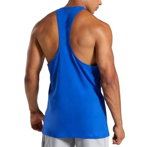 Camiseta sin Mangas Azul para Hombre, Cuello en V, Tejida, Color Sólido, Transpirable, Estilo Casual, Mejor Calidad - Product Image 2