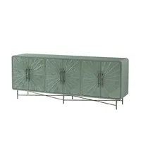 Meuble TV moderne du milieu du siècle, centre de divertissement sculptural en bois avec rangement