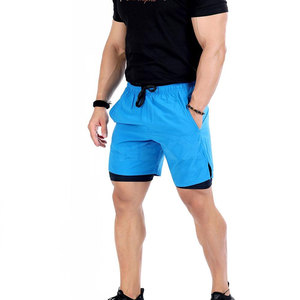 Private Label Men's Double <b>Layer</b> Shorts Breathable Lightweight for Outdoor Use High Street Style Solid Pattern Anti-Wrinkle - Product Image 4