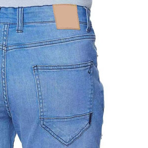 Shorts en jean droits respirants et personnalisables pour hommes, style streetwear, haute qualité, logo personnalisé accepté, séchage rapide, légers, avec boutons. - Product Image 5