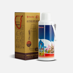 Flacon à vide de 2 litres à motifs personnalisés imprimés Rang Dong Bouteille à boisson en plastique et en silicone à isolation thermique pour le stockage des aliments - Product Image 4