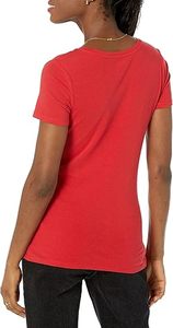 T-shirt à col en V 100% coton pour femmes fourni en usine à manches courtes Style d'été décontracté couleur unie prix de gros fascinant - Product Image 3