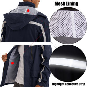 Nuevo 2025, suministro directo de fábrica, chaqueta de lluvia impermeable con cuello levantado de lona para hombre, ropa de calle, la mejor calidad, precio al por mayor - Product Image 5
