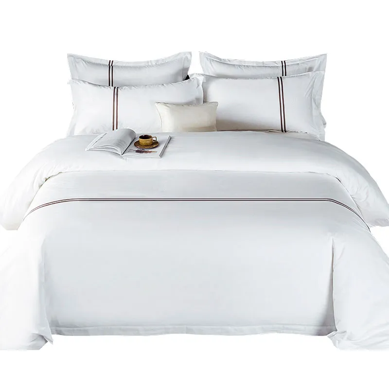 En zorlu yüksek kaliteli nefes pamuk beyaz otel monte sac pamuk lüks otel yatak örtüsü satılık