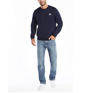OEM Sweat-shirts surdimensionnés en coton avec épaules tombantes pour hommes logo personnalisé pull en polaire col rond vêtements d'hiver brodés en gros - Product Image 1