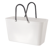 Panier de rangement souple rectangulaire portable en plastique bleu pour salle de bain, vêtements sales, articles divers, avec poignée, dimensions précises 2 cm