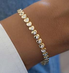 Pulseras de hoja chapadas en oro y plata de 7 pulgadas y 8 pulgadas, pulsera de mujer helada, joyería de Hip Hop, regalos de cumpleaños para ella, regalos de aniversario - Product Image 1