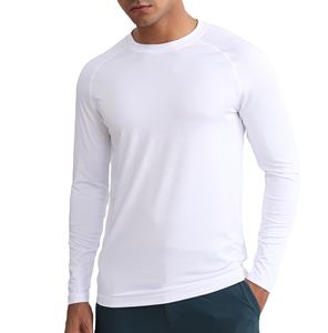 Vêtements de sport, t-shirts à manches longues slim fit, couleurs unies, t-shirts pour hommes de haute qualité à prix d'usine - Product Image 5