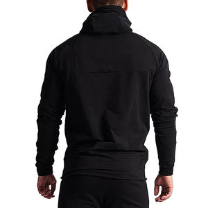 Gran oferta, sudaderas con capucha de invierno informales negras de alta calidad para hombre, diseño personalizable, tela polar, cuello con capucha, patrón sólido, venta al por mayor - Product Image 2