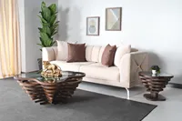 Mesa de centro de madera maciza de calidad superior al por mayor para la decoración del hogar de la sala de estar con estante de almacenamiento disponible