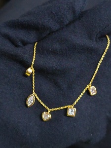 สร้อยคอเพชรทรงหยดน้ำหรูหรา รูปทรงกลม มาร์คีส์ หัวใจ เจ้าหญิง เพชรเลี้ยงในห้องแล็บ เกรด VVS VS EF CVD สำหรับผู้หญิง - Product Image 5