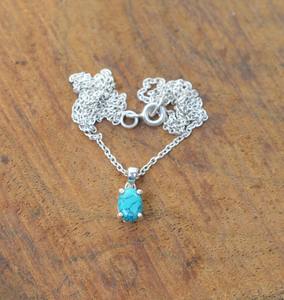 Colgante de piedras preciosas turquesa de Plata de Ley 925, joyería hecha a mano de plata estilo bohemio, joyería colgante para mujer, regalo de boda, esposa - Product Image 5